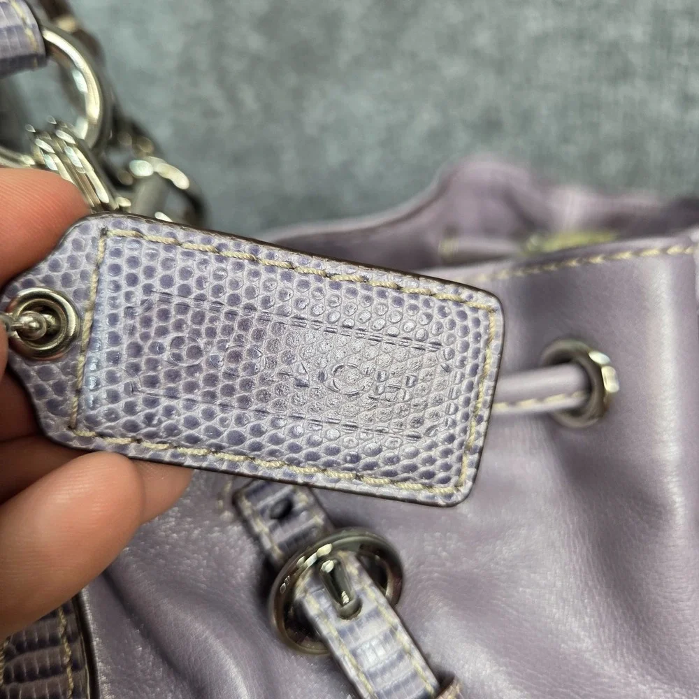 Vintage Coach Mini Legacy Drawstring East West Hobo Bag Y2k RARE 13204 Purple